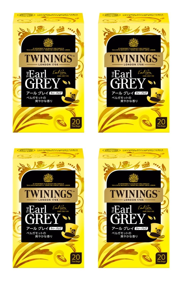 Amazon.co.jp: トワイニング アールグレイ ティーバッグ 20P×4 : 食品